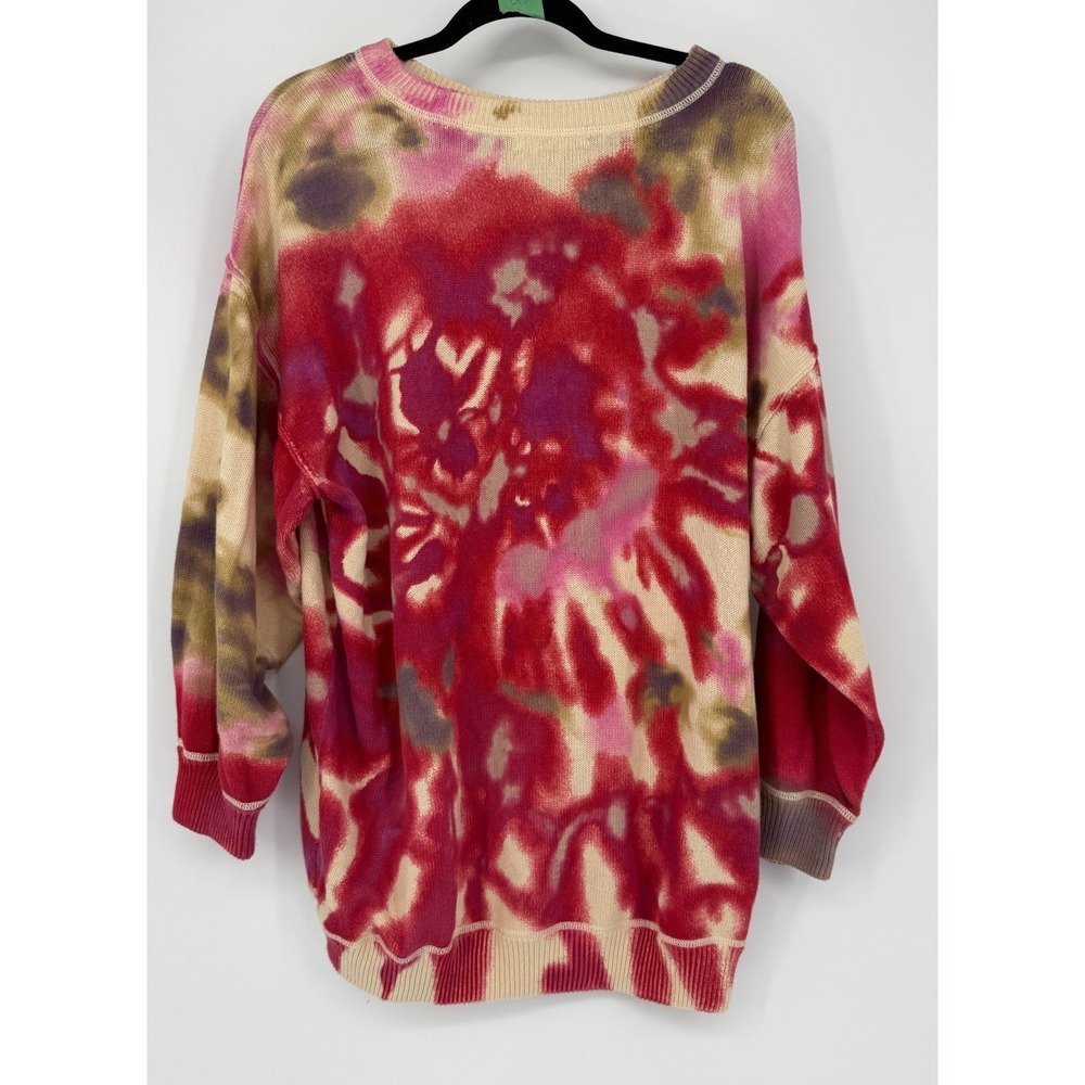 Natural Life Pink Tie Dye Cotton Oversized Sweater Tunic Boho Fairy Grunge S/M